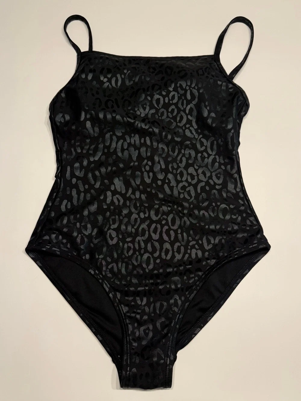 DKNY Women’s Black Leopard Print One Piece Swimsuit Tummy Control Size XS NWOT